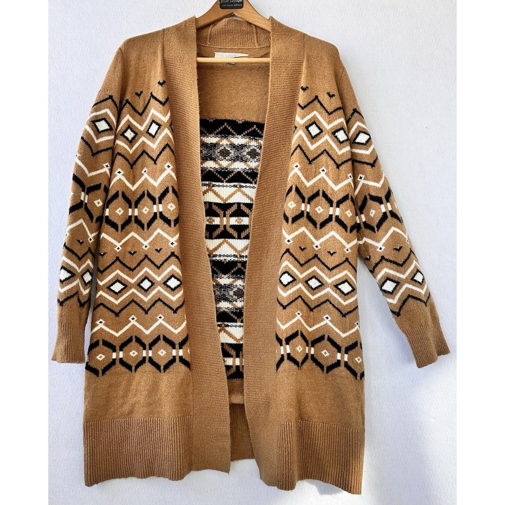 Ann Taylor BOHO Cardigan Sweater Women's Long Sleeve Size S Soft Aztec